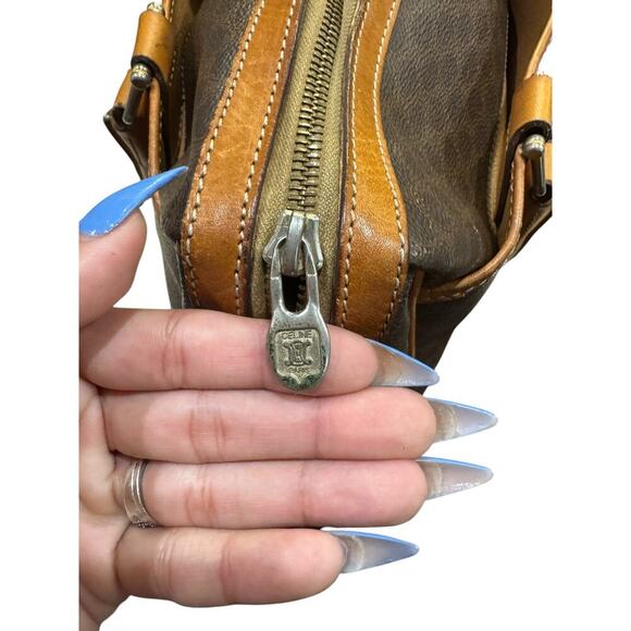 VTG Celine Macadam Boston Bag Brown Coated Canvas Leather Satchel w AUTH COA - Picture 12 of 16